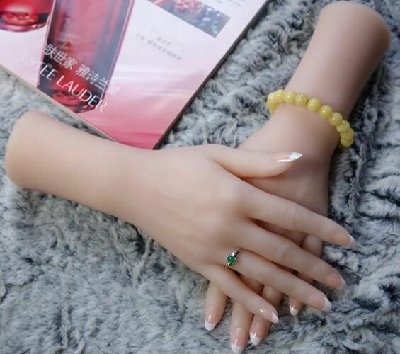 Women Real Hand Mannequins Body Nail Finger Manicure Jewelry Model Plastic 28cm