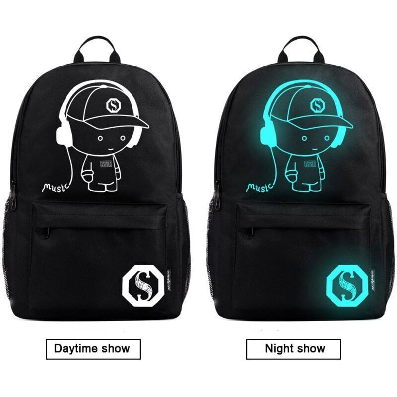 USB Charge Music Luminous Schoolbag Teenagers Backpack To School Bag Book Bag
