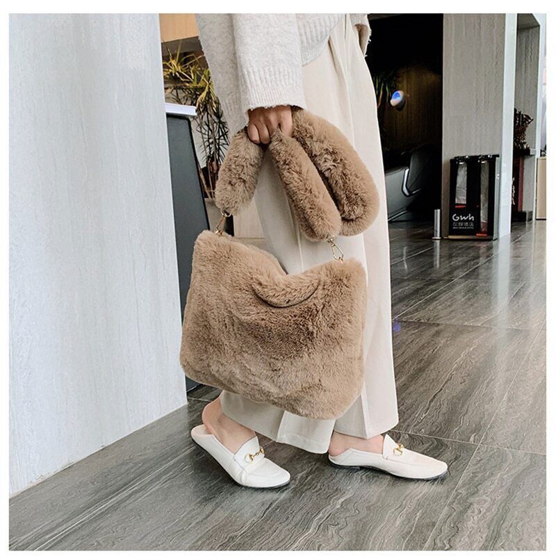 Bag Women's Plush Shoulder Bags Large Capacity Messenger Bag Handbag