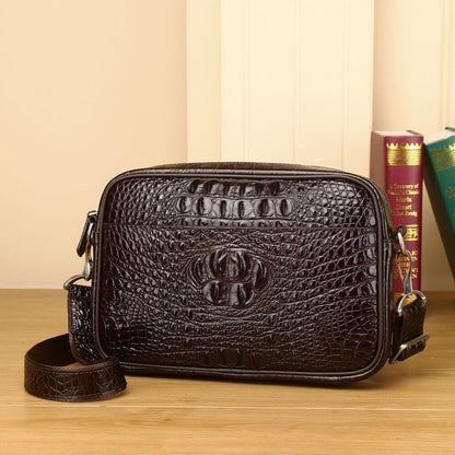 100% Real Leather Shoulder Bag, Designer Crocodile Crossbody Bag Sling Bags