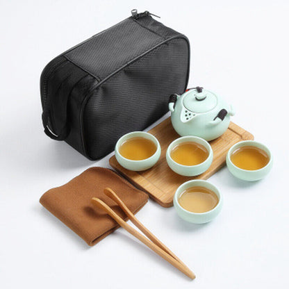 Chinese Tea Pot Ceramic Teapot Kettle Gaiwan Tea cup for Portable Tea Drinkware