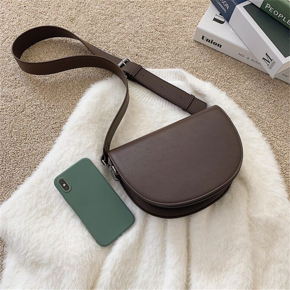 Saddle Bag Leather Shoulder Bags Women Ladies Crossbody Bag Handbags