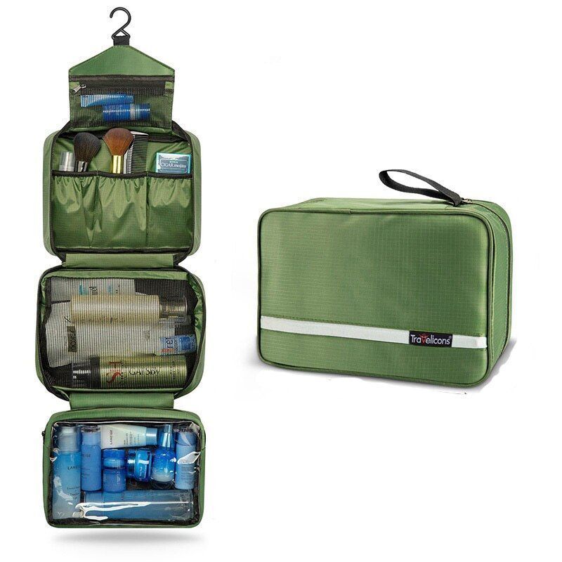 Waterproof Travel Toiletry Makeup Bag Foldable Ladies Shower Bag Hook 24*16*8 CM