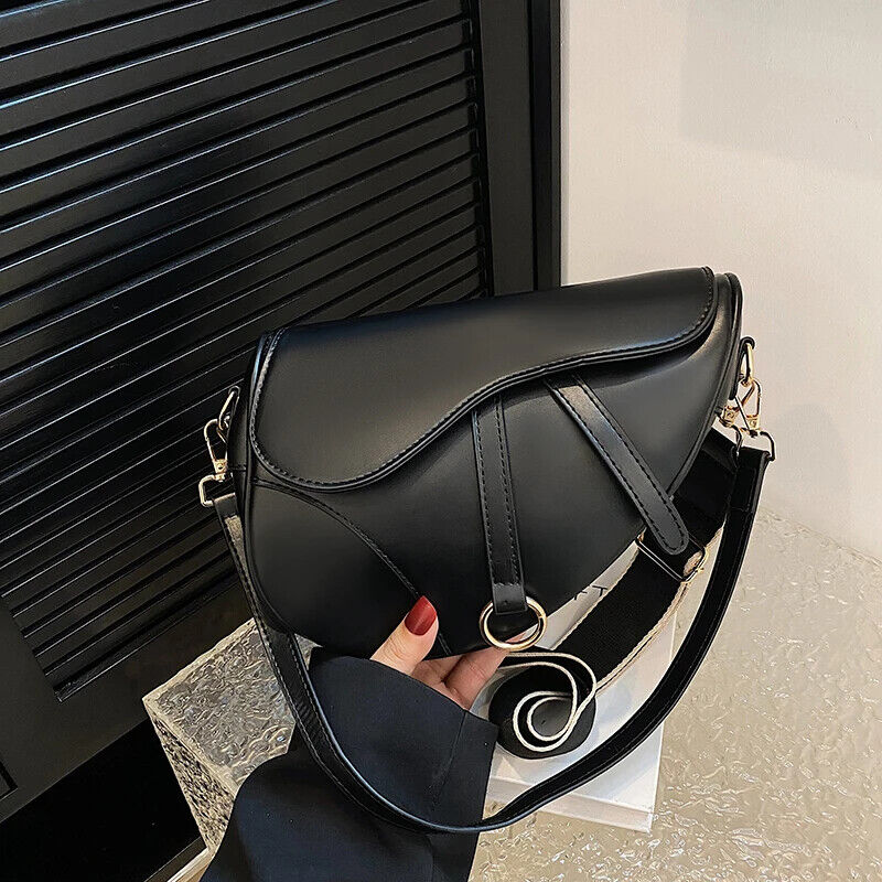 Women's Saddle Bag Purses and Handbag Black Shopper Shoulder Bag