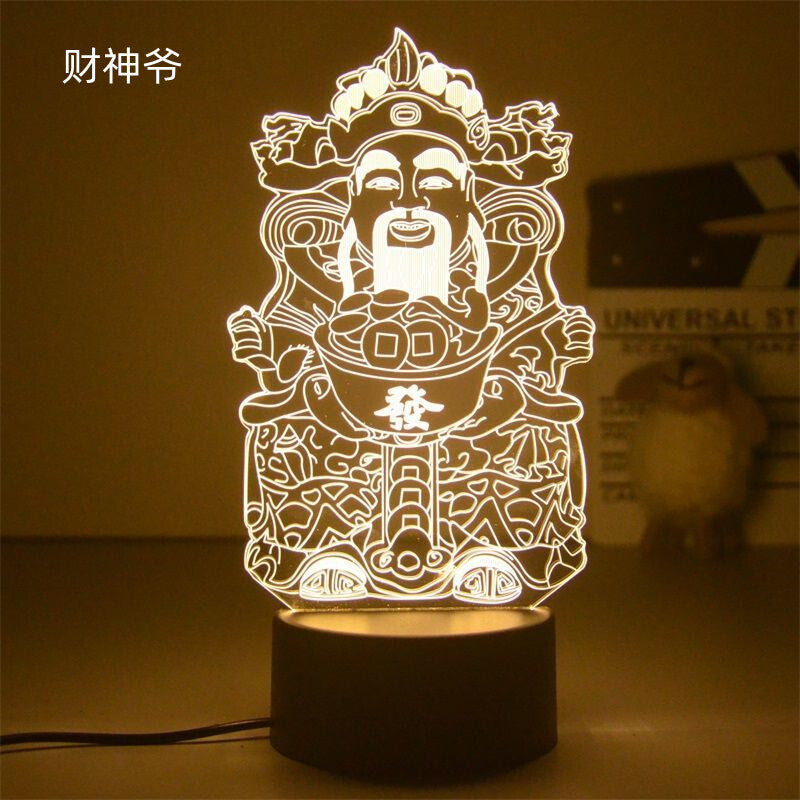 LED Night Light USB Buddha Lamp Shurangama Mantra Heart Sutra Attract Wealth