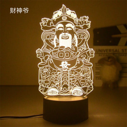 LED Night Light USB Buddha Lamp Shurangama Mantra Heart Sutra Attract Wealth