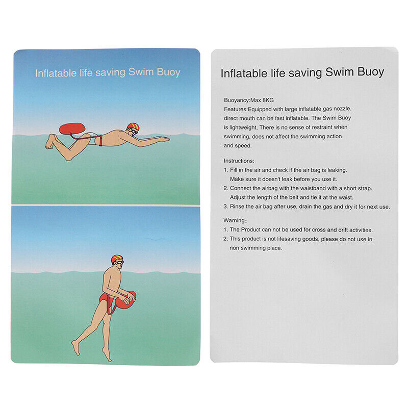 Inflatable Swim Buoy Safety Float Waterproof Air Dry Bag Open Water Swimmingfp
