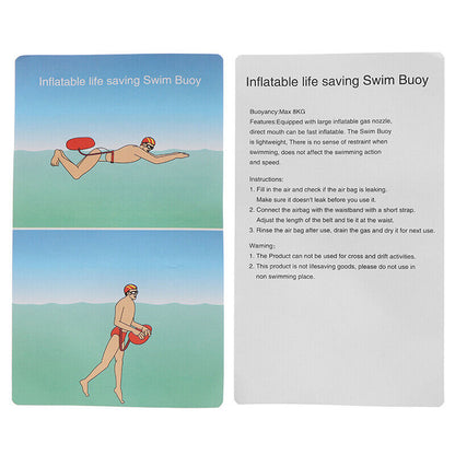 Inflatable Swim Buoy Safety Float Waterproof Air Dry Bag Open Water Swimmingfp