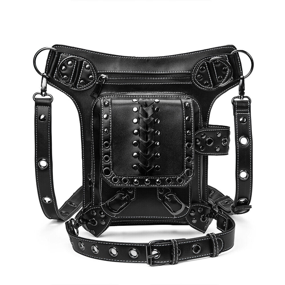 Lady's Leather Leg Drop Belt Bag Punk Motorcycle Bag Thigh Hip Waist Fanny Pack
