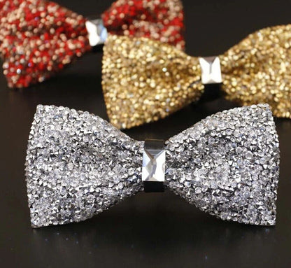 Men Bowtie Diamond Luxury Crystal Gem Tie Fashion Wedding Party Neckwear Banquet