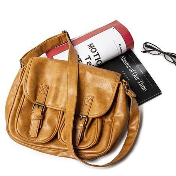 Top PU Leather Women's Sling Shoulder/Messenger Bag, Retro Leather Crossbody Bag