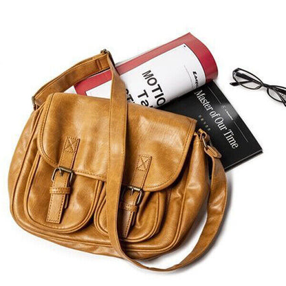 Top PU Leather Women's Sling Shoulder/Messenger Bag, Retro Leather Crossbody Bag