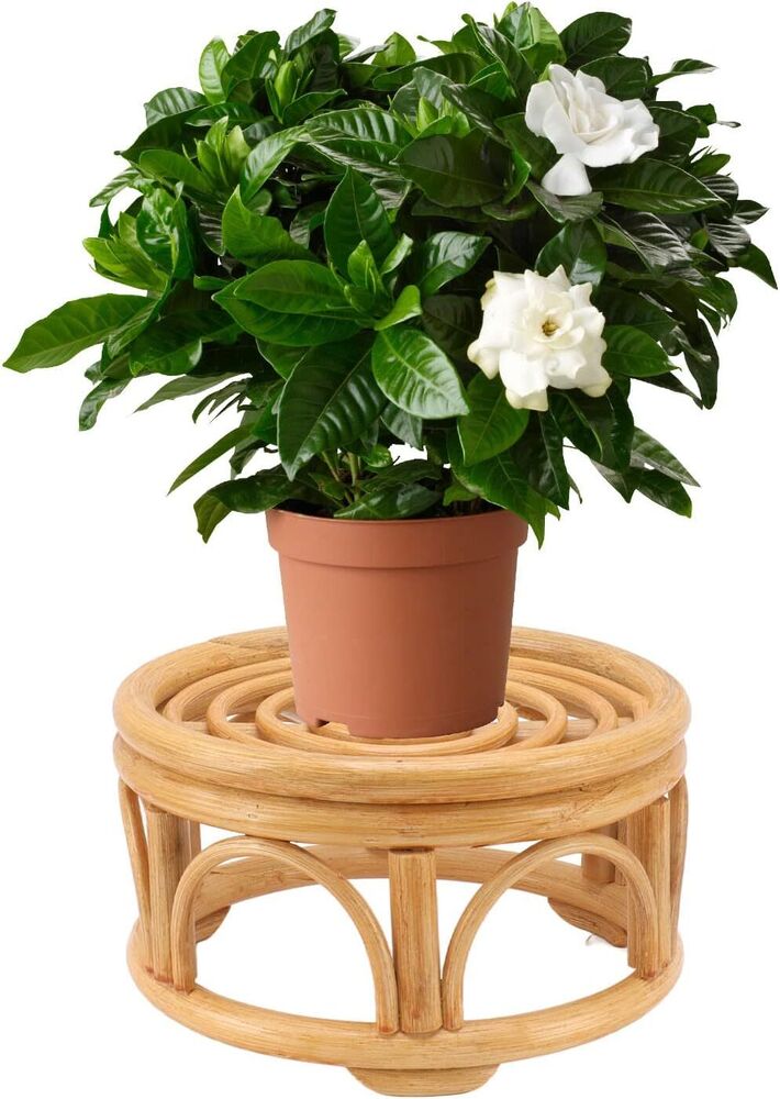 Woven Rattan Wicker Plant Stand Indoor Outdoor Home Office Decoration Gift