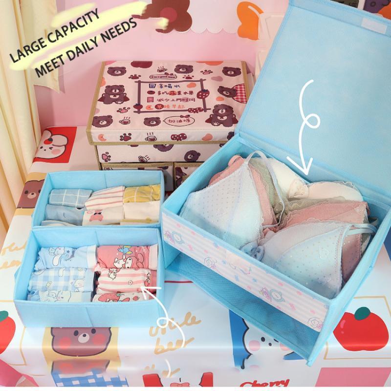 Kuromi Kitty My Melody Underwear Storage Box Foldable Double Drawer Storage Box