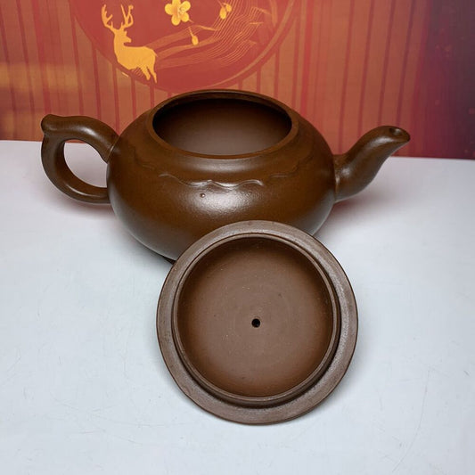 Vintage China Yixing Purpleclay Teapot Zisha Painted Chrysanthemum Teaware Rare