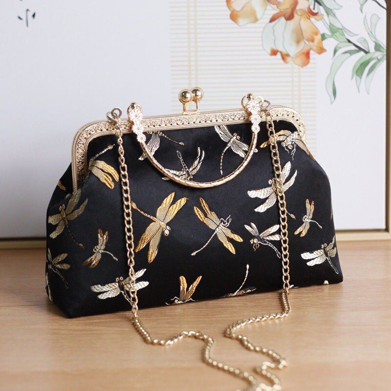Handmade Chain Shoulder Crossbody Bag Vintage Lock Shell Vintage Purse Handbags