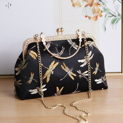 Handmade Chain Shoulder Crossbody Bag Vintage Lock Shell Vintage Purse Handbags