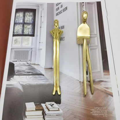 Drawer Handles Creative Ballet Dancer Brass Thinker Shape Wardrobe Cabinet Pulls