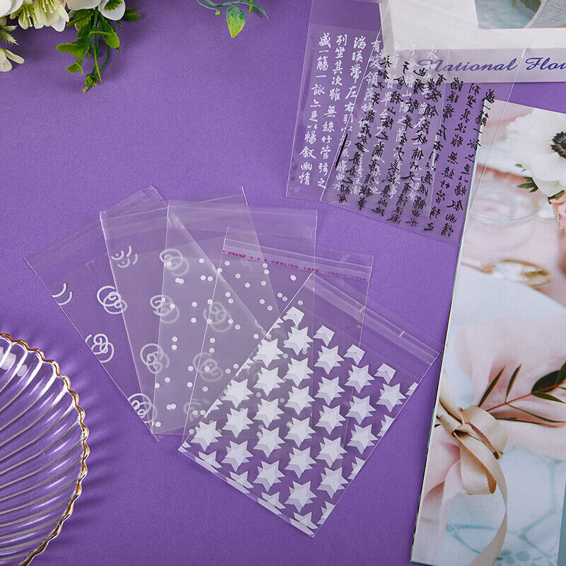 50Pcs/pack Transparent Self-adhesive Opp Bag Photo Cards Protective Storage Bag