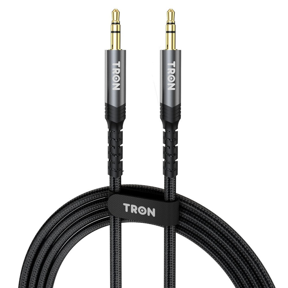 TRON Braided AUX Audio Cable (USB-C, L & Aux) – 5FT, Black