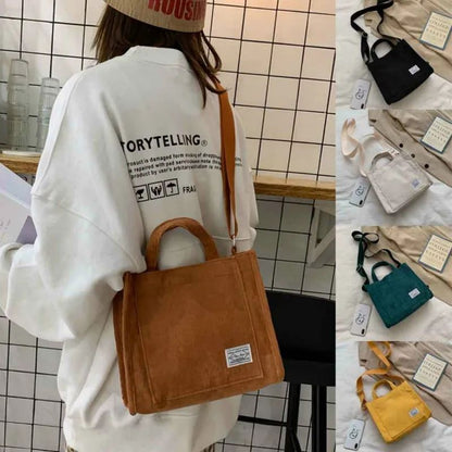 Handbag Corduroy Ladies Bag Single Shoulder Bag Buckle Messenger Small Square