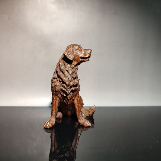 Wood Carving Foo Dog Statue Lovely Home Decor Ornaments Chesapeake Bay Retriever