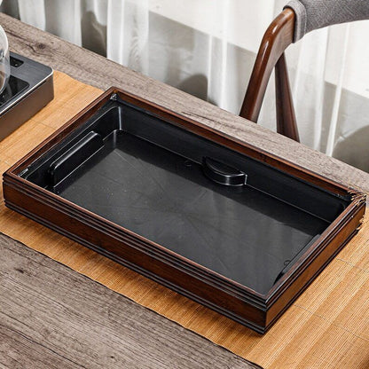 Solid Wood Lotus Tea Tray Water Storage Style|Tea Accessories