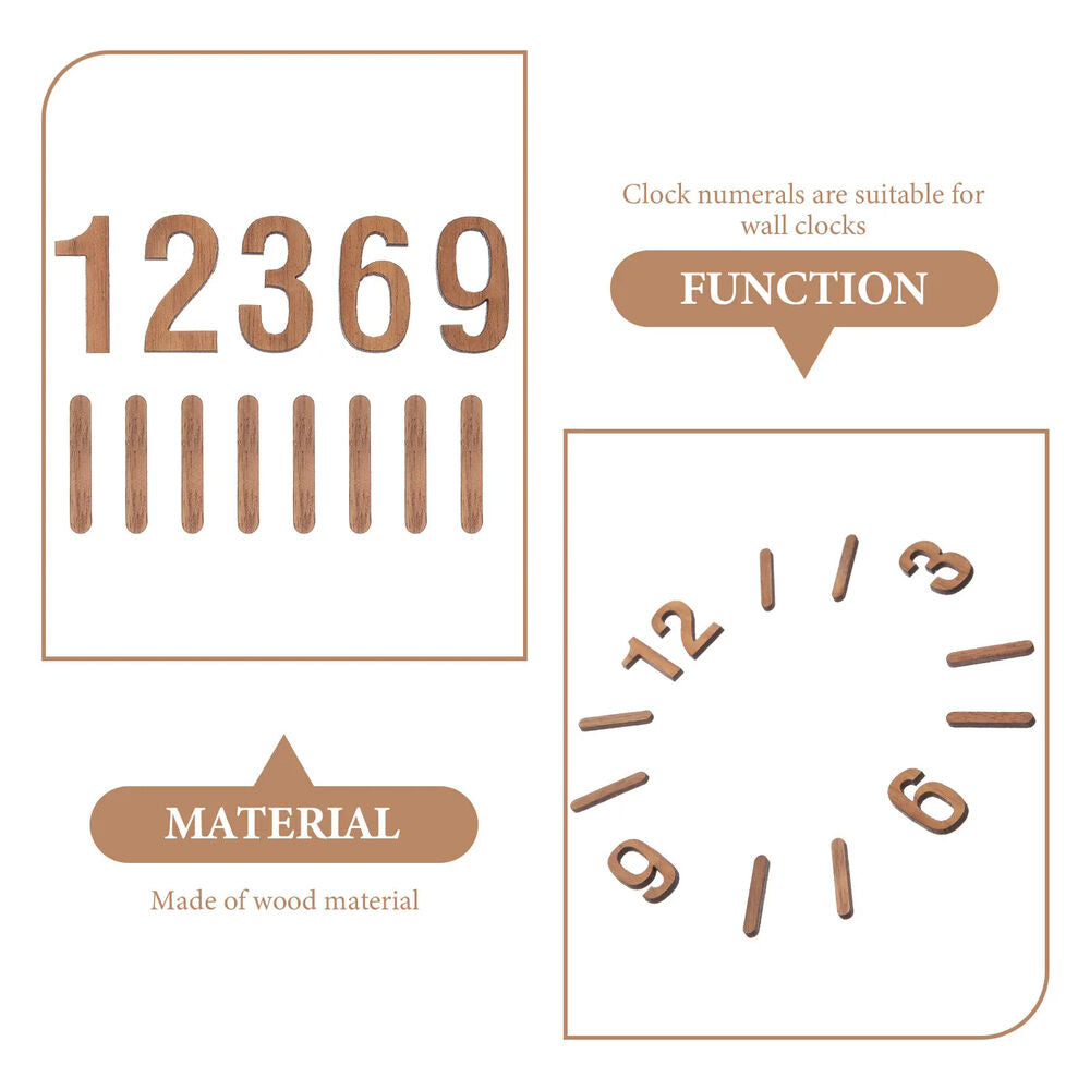 Wall Clocks Elegant Bamboo Wooden DIY Numerals Kit Replacement Living Room Decor