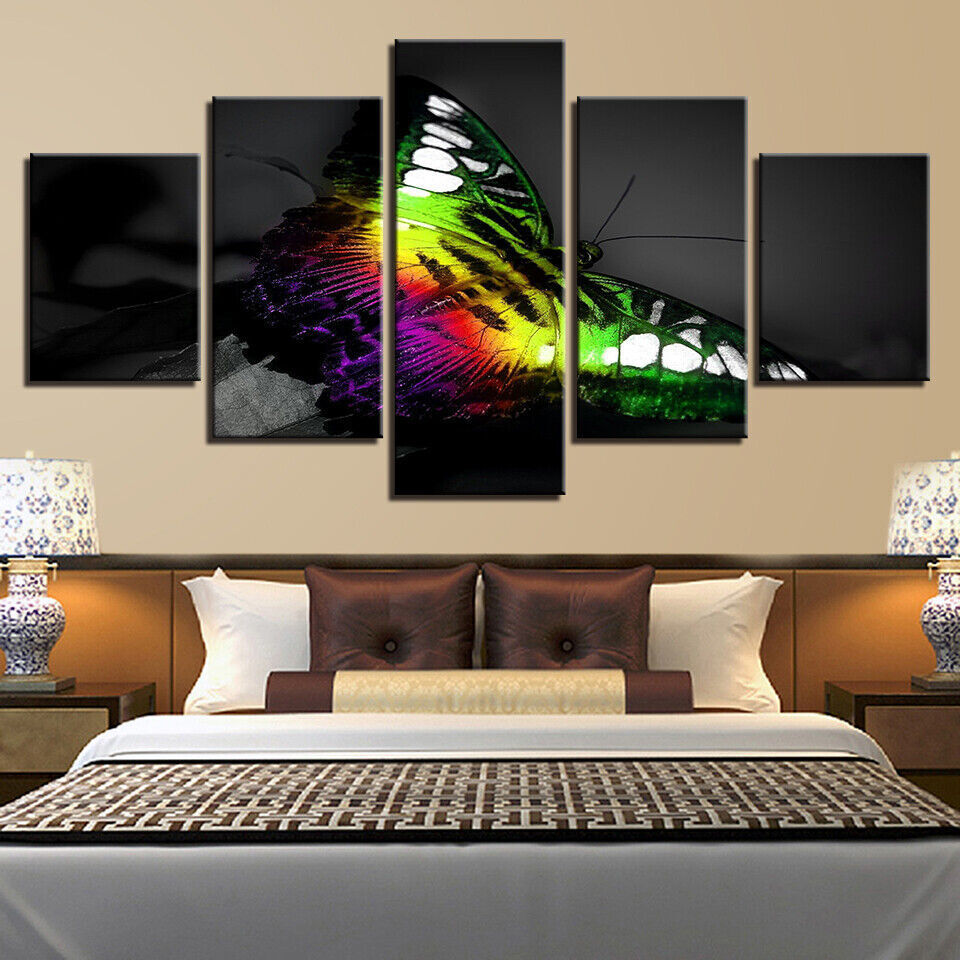 Colourful Butterfly Insect Canvas Prints Painting Wall Art Home Decor Picture 5P