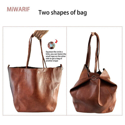 Leather Shouder Bags Handbag Laptop Tote Soft Bag Women Woman Wind Bag