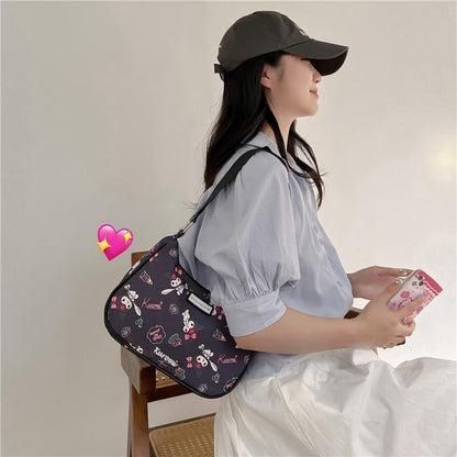 Cute Hello Kitty Mymelody Kuromi Underarm Bag Handbag Shoulder Bag Tote Girls