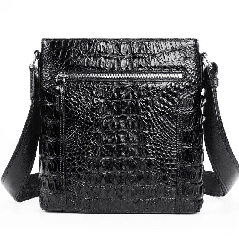 Handcrafted Nile Crocodile Skin Leather Shoulder Messenger bag, Men's Luxury Bag