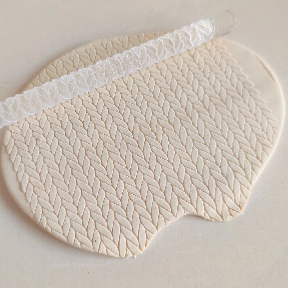 Rolling Pins Acrylic Knitted Pattern Fondant Cake Rollers Baking Embossing Tools