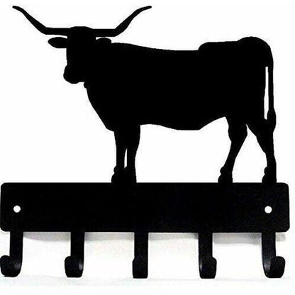 Texas Longhorn Steer Cow Key Rack Wall Mounted Shape Decoration Metal Art Decor