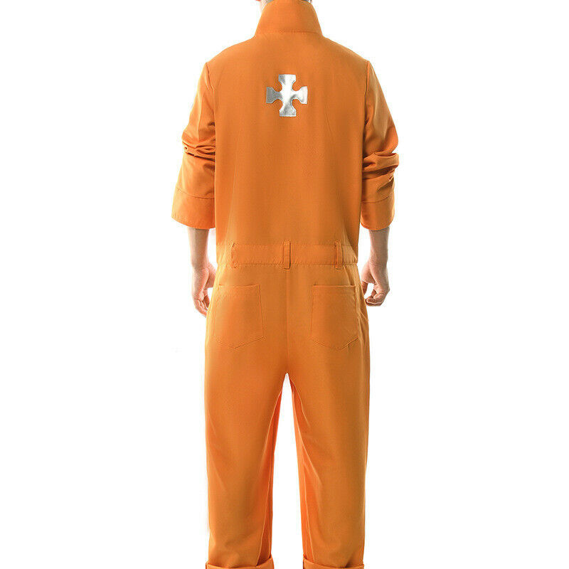 Fire Force Kusakabe Shinra Oubi Akitaru Cosplay Costume Orange Uniform Jumpsuit