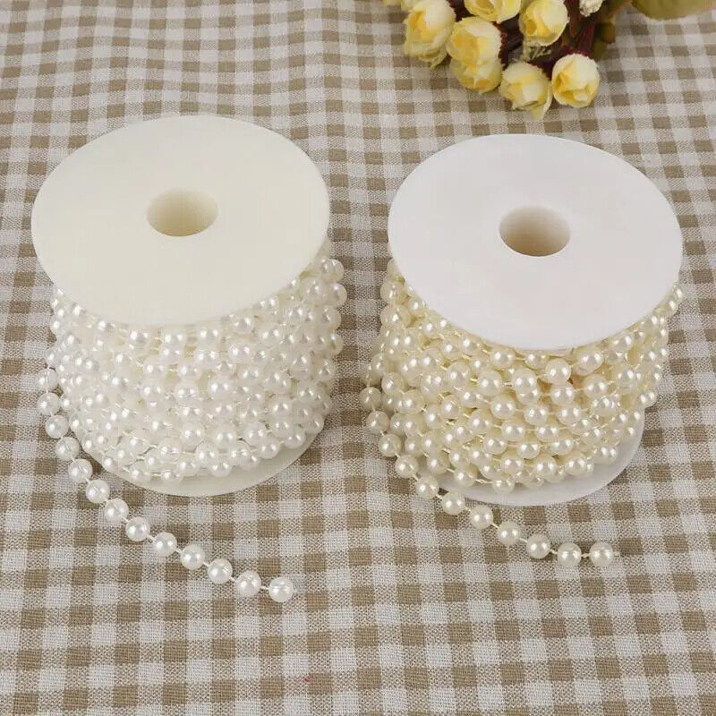 Wedding Beads Decoration 10m Roll ABS Grinding Pearl DIY Wire Garland String 8mm