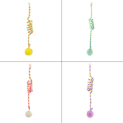 Spring Cat Toy Automatic Play Hanging Cat Toys Playing Suction Cup Bell Ball NEW