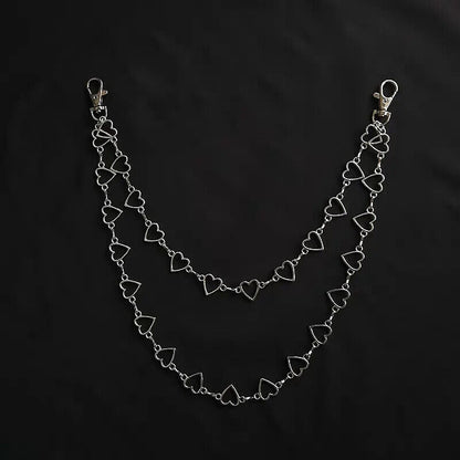 Women Belt Classic Love Heart Hollow Waist Chain Pants Trendy Hip Hop Waistbands