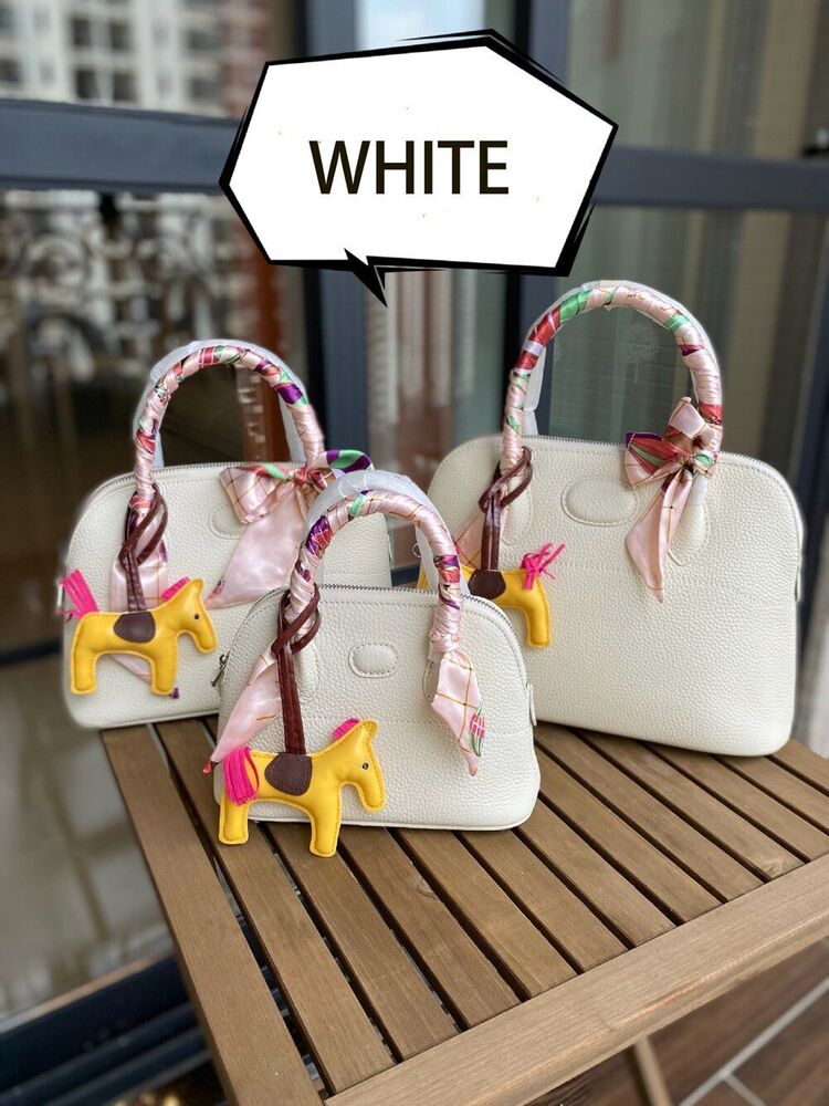 Genuine Leather Handbag Shell Bag Leather Strap Shoulder Purses Tote S/M/L Sizes