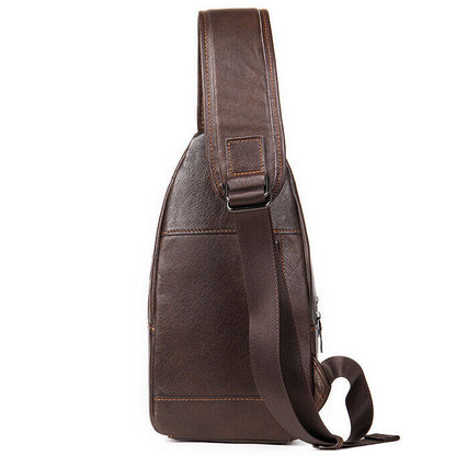 100% Genuine Leather Crossbody Bag Chest Bag Hiking Sling Backpack Shoulder Bags