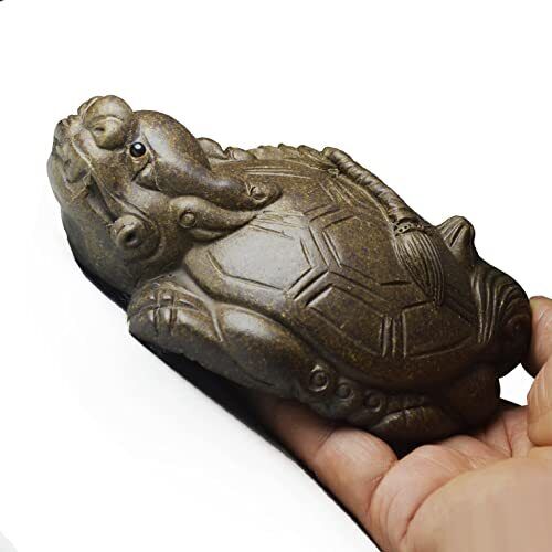 Chinese Yixing Dragon Turtle Tea Decoration Auspiciousness Lucky Well Fengshui