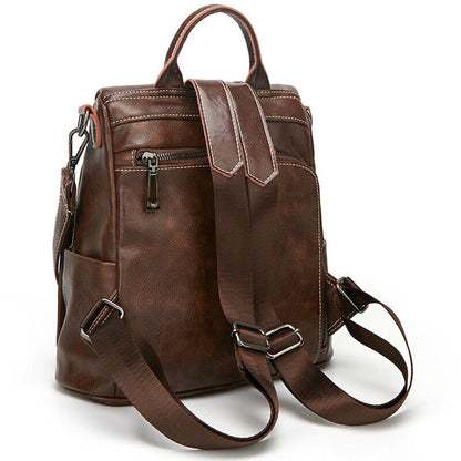 Genuine Leather Women's Backpack Travel Bag Rucksack Crossbody Bag School Bag