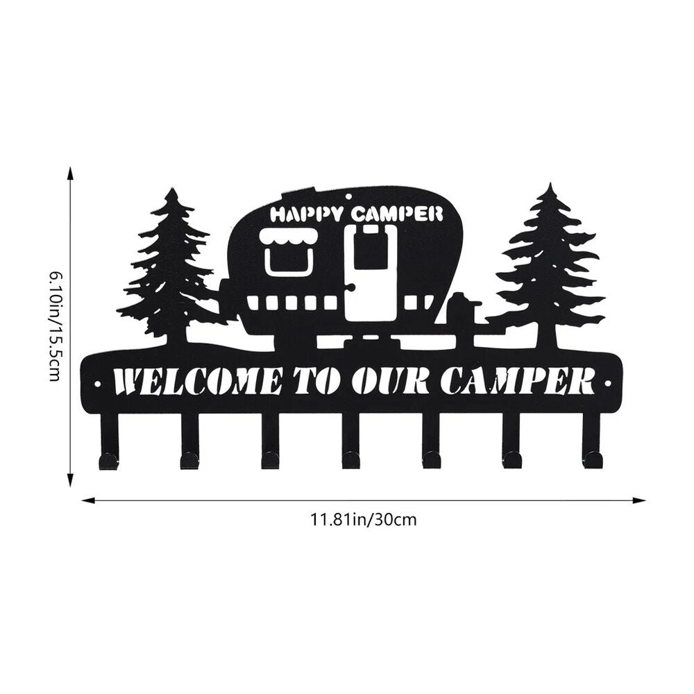Camper Key Holder For Wall Decorative Metal Camper Key Rack Hanger With 7 Hooks