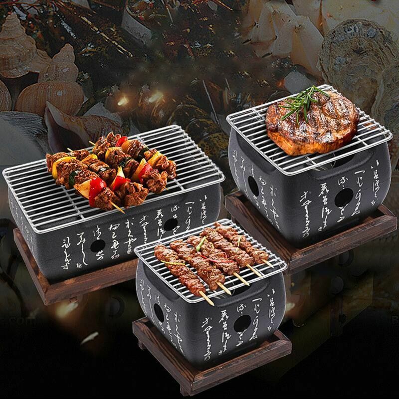 Portable Japanese Grills Charcoal Aluminium Alloy Indoor Outdoor Camping Picnic