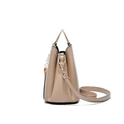 Women‘s Handbags Top Ring Satchel Purse Tassel Decor Crossbody Bag