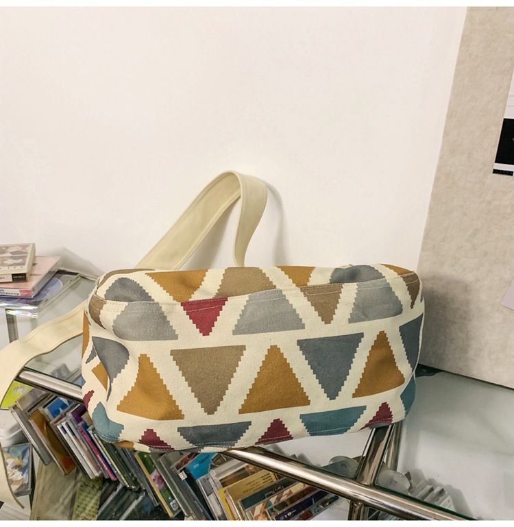 Canvas Big Soft Slouchy Bag Vintage Retro Student Laptop Pouch Crossbody Purse