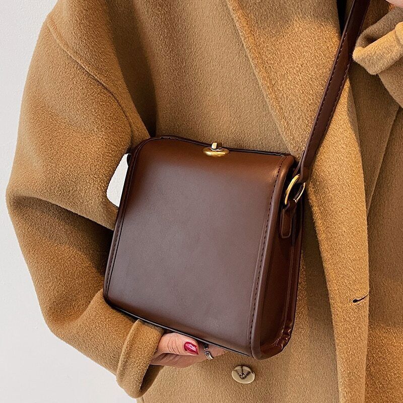 Square Tote Armpit Bag PU Leather Women's Handbag Shoulder Messenger Bag