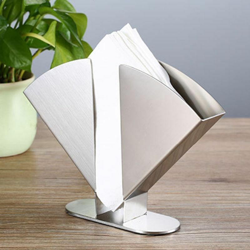 Napkin Holder 20x5x15cm Stainless Steel Tissue Serviette Vertical Dispenser Rack