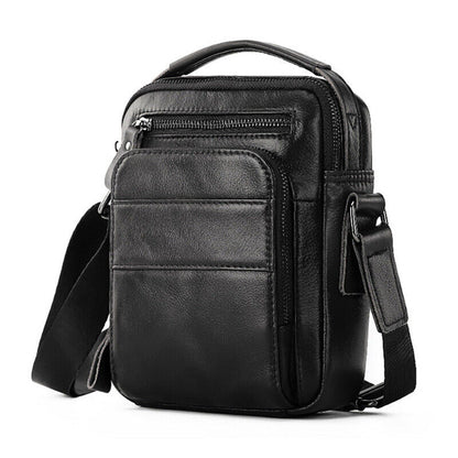 100% Genuine Leather Men's Crossbody Shoulder Bag 8" Handbag Business Cowhide