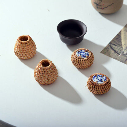 Retro Rattan Teapot Lid Holder Lid Rack for Chinese Teapot KungFu Ceramic Teapot